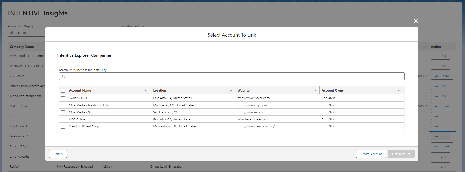 Select Account in Salesforce